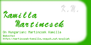 kamilla martincsek business card